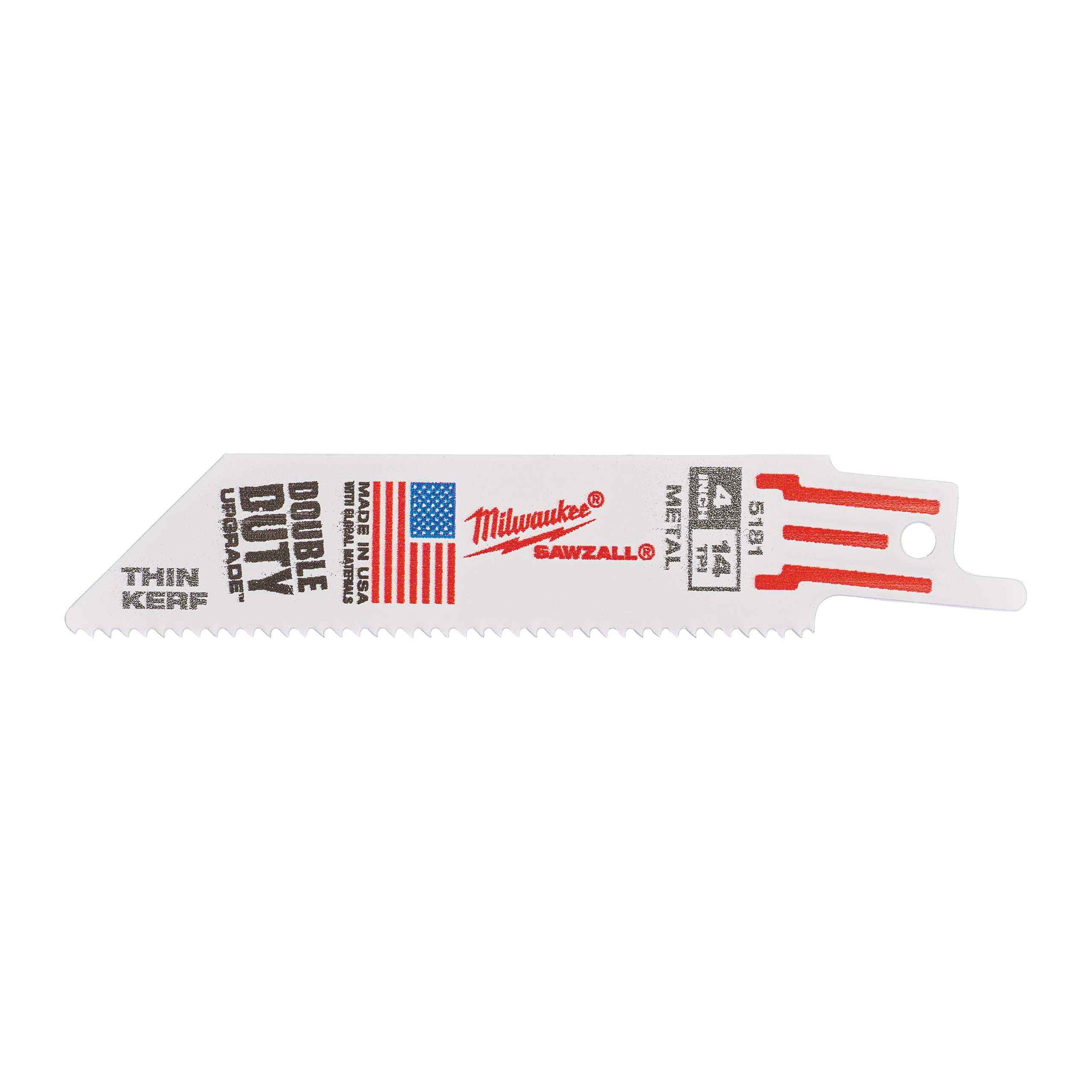 Полотно сабельное SAWZALL™ 100х1.8 THIN KERF Bi-Metal 8%Co (5шт/уп) Milwaukee