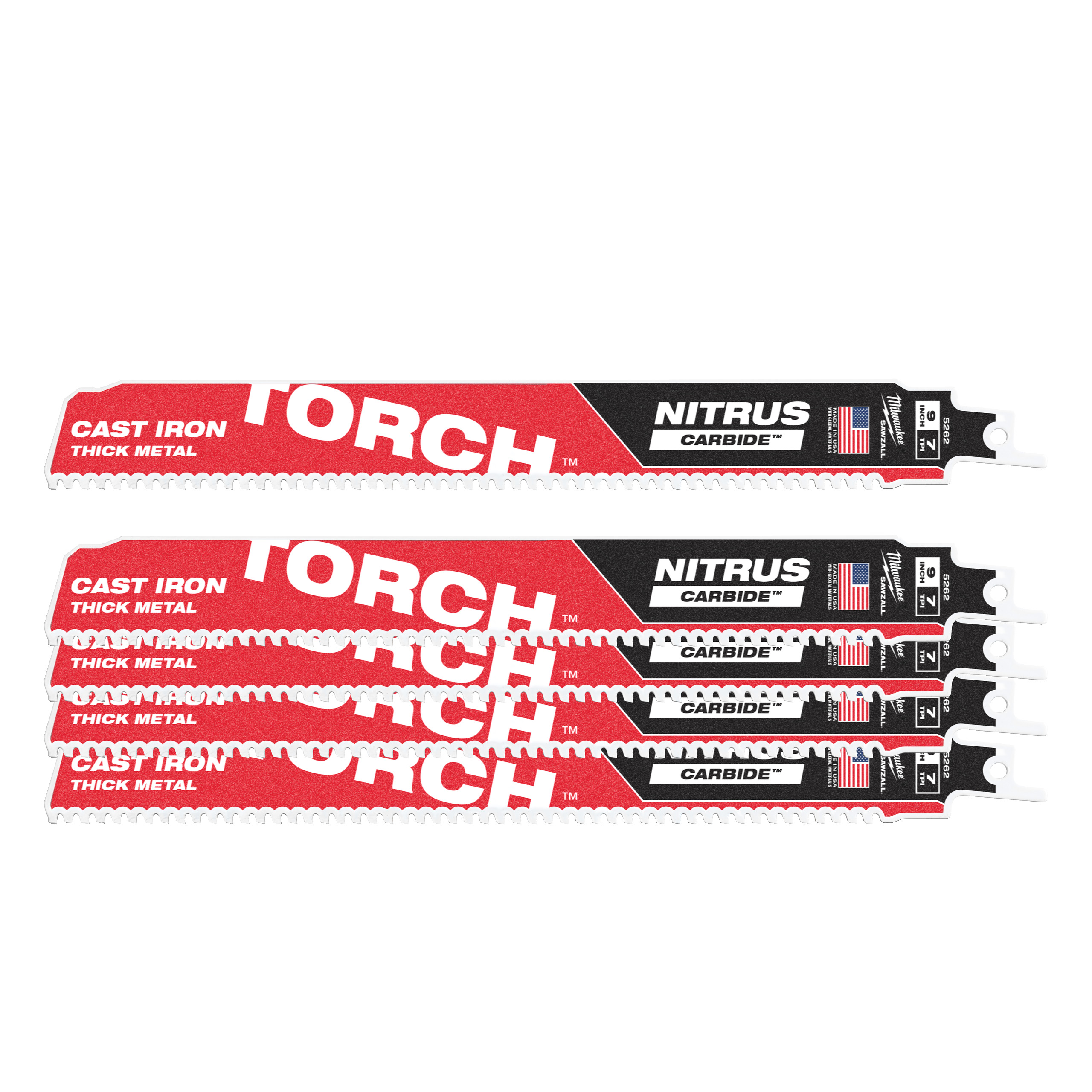 Полотно сабельное SAWZALL™ TORCH Nitrus CARBIDE 230x3.6 (5шт/уп) Milwaukee