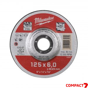 Круг зачистной по металлу Milwaukee  SG 27 / 125x6 (заказ кратно 25шт.)