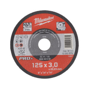 Диск отрезной по металлу Milwaukee  SC 41 / 125x3 PRO+ (заказ кратно 25шт.)